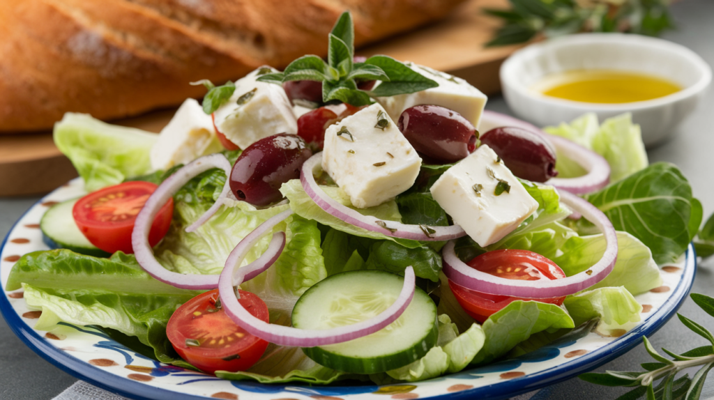 Salad Recipes for Lunch 8 Greek Salad with Lemon Herb Dressing