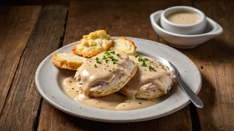 Delicious Chicken, Gravy, and Biscuits
