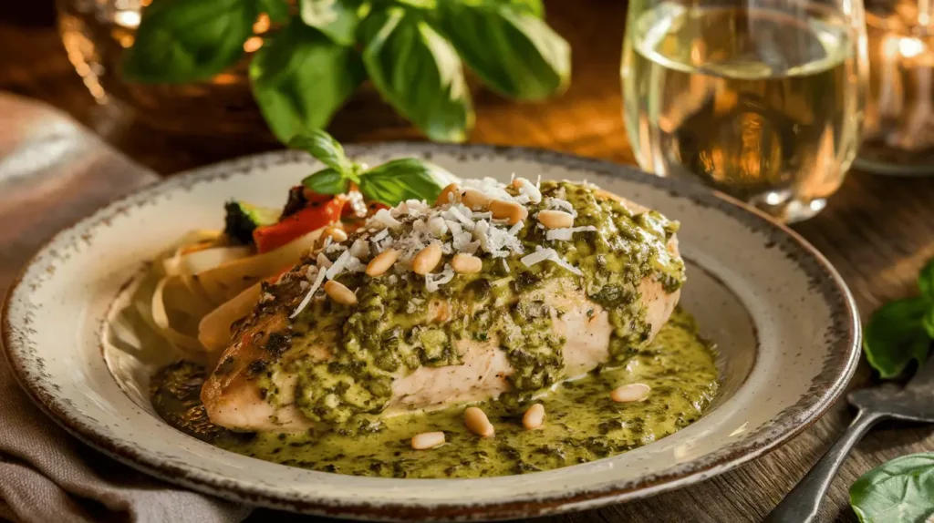 Creamy Pesto Chicken: A Perfect Blend of Herbs and Cream 2 Creamy Pesto Chicken