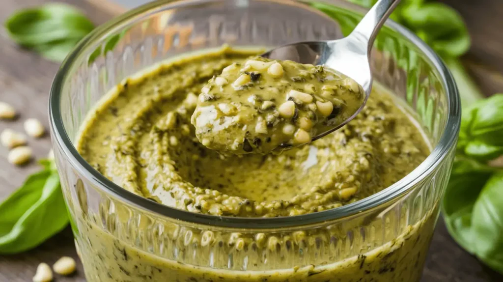 Creamy Pesto Chicken: A Perfect Blend of Herbs and Cream 4 fresh ingredients 2