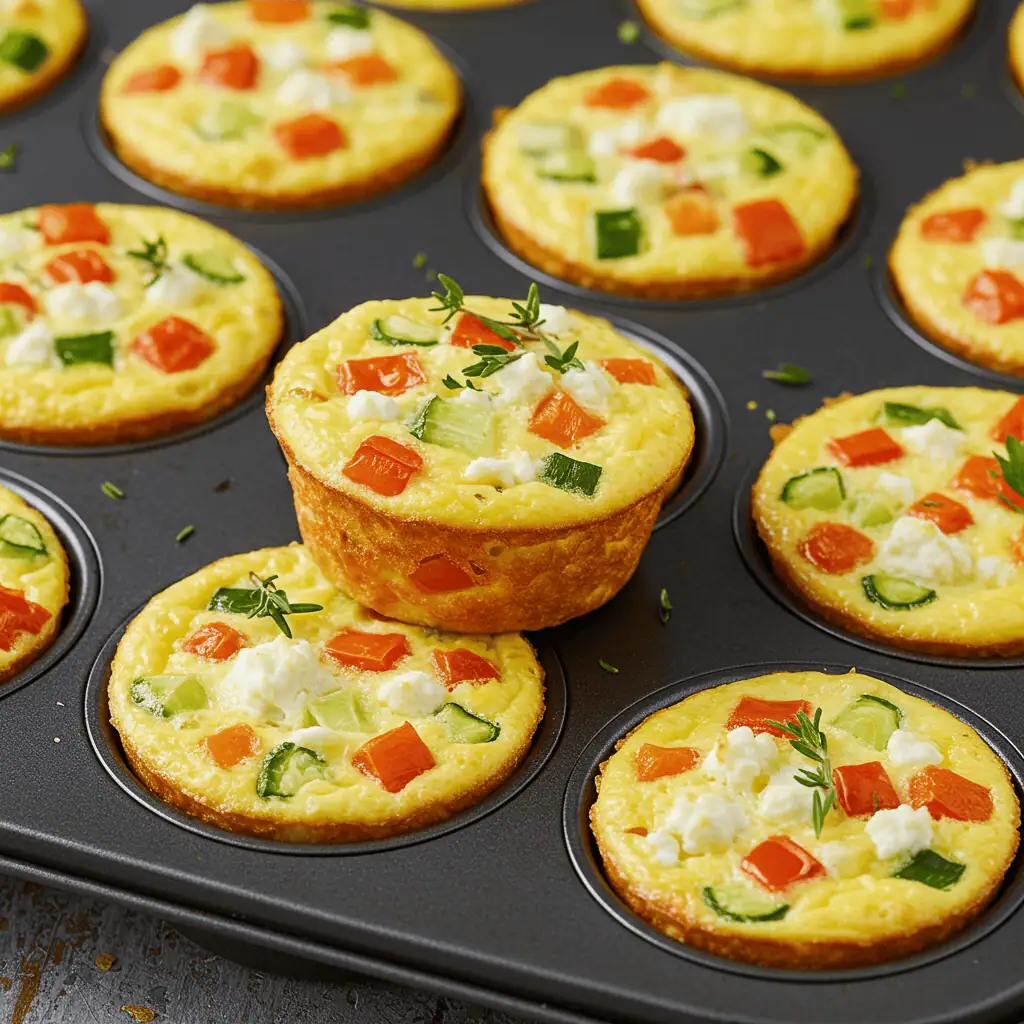 baked cottage cheese egg muffins with veggie variations
