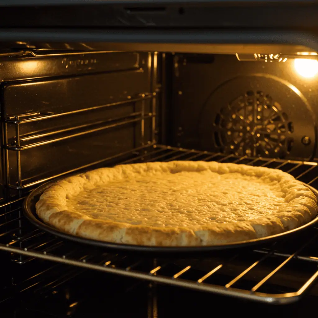 Baking keto egg crust in oven