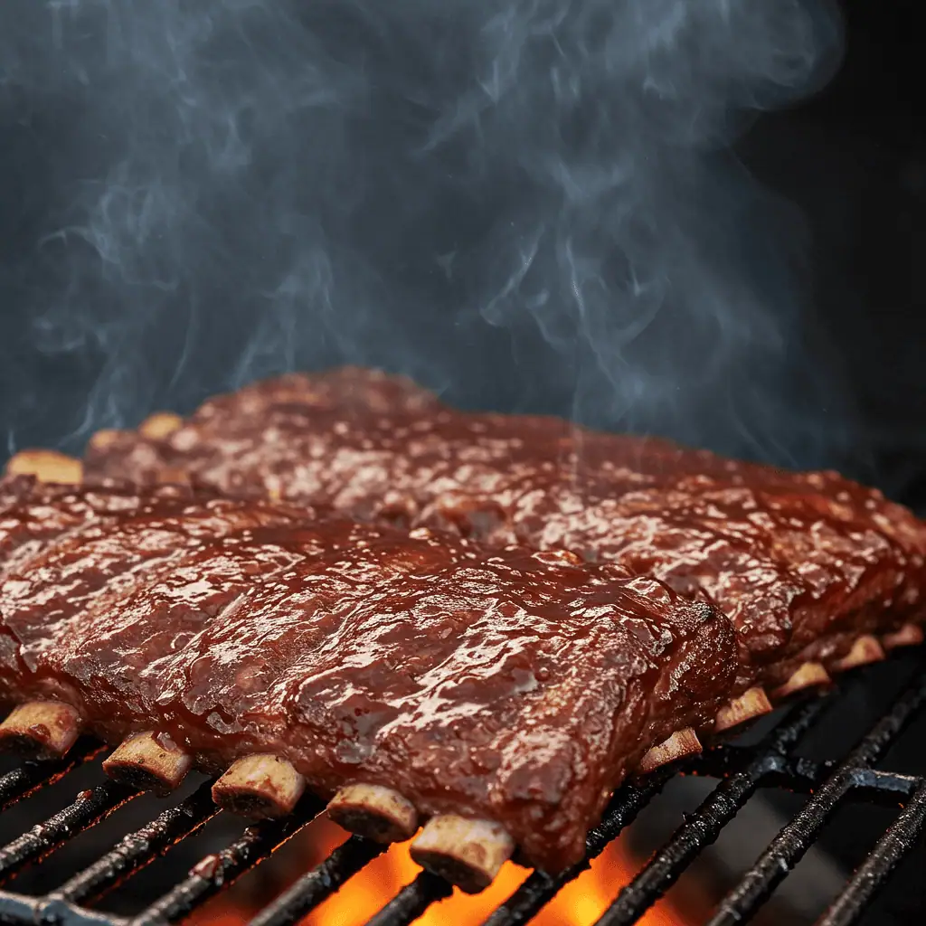 Sizzle Your Summer with Irresistible Halal BBQ Recipes! 4 halal beef ribs on BBQ grill