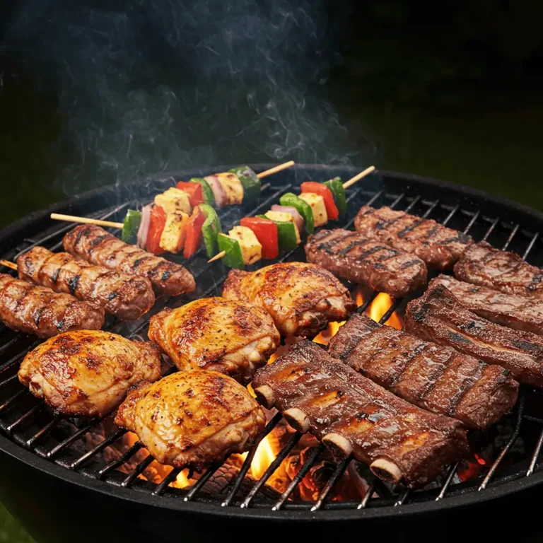 halal BBQ recipes grilled meats and vegetables