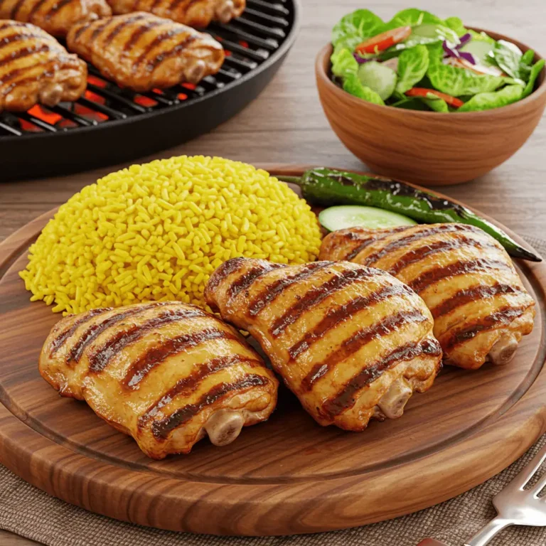 halal chicken recipe with grilled chicken and rice