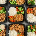 halal food prep meals in reusable containers