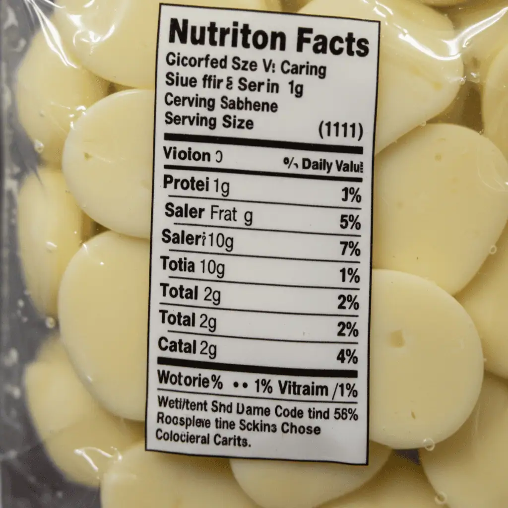 Nutrition facts showing protein in cheese stick