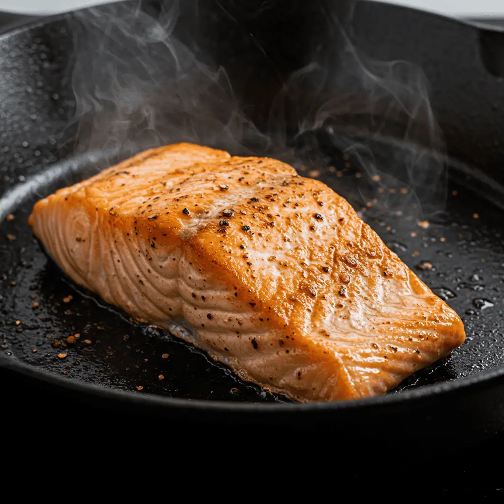 Best Ever Salmon Rice Bowl Recipe (Easy, Healthy & Customizable) 11 pan-seared salmon for salmon rice bowl recipe