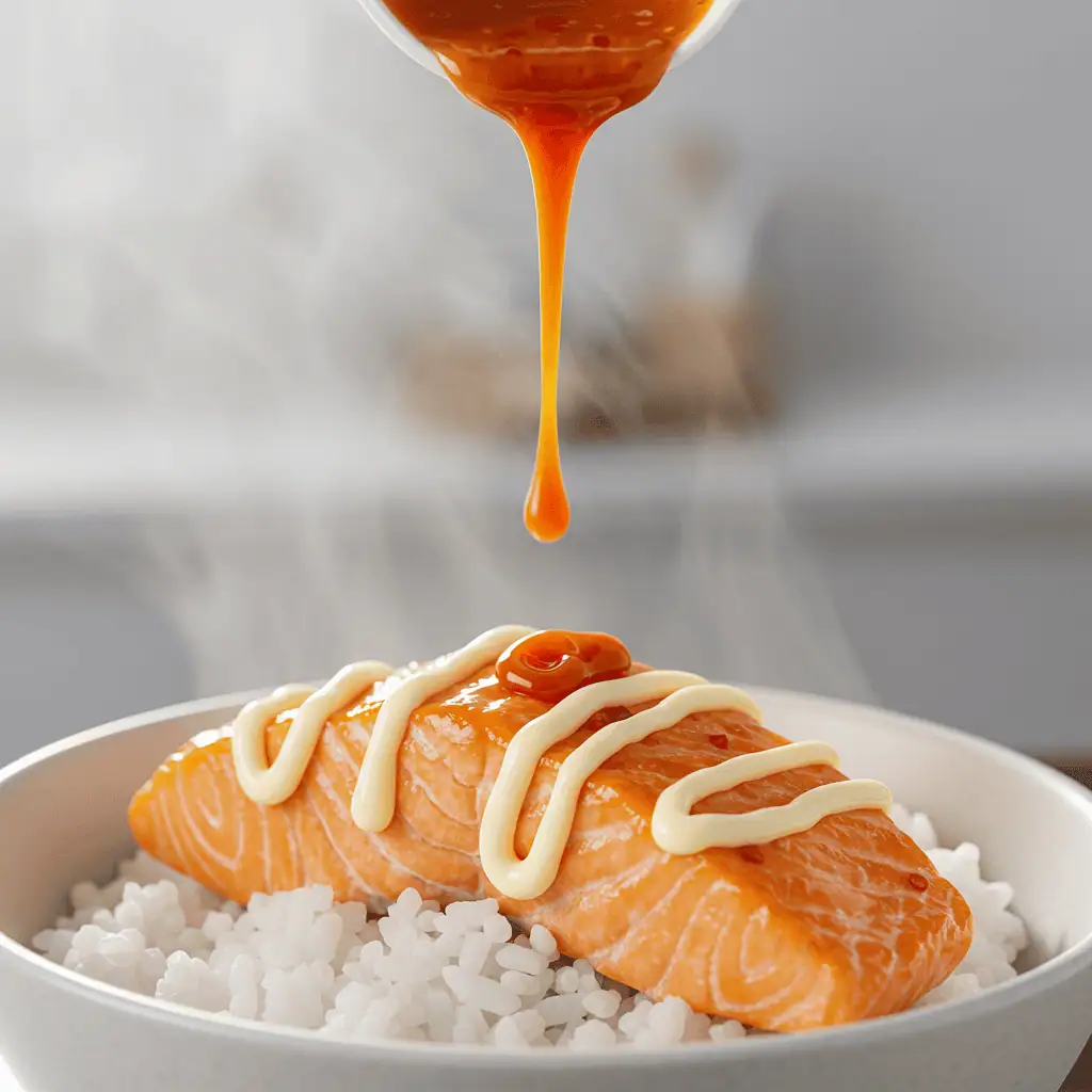 Best Ever Salmon Rice Bowl Recipe (Easy, Healthy & Customizable) 12 sauce on salmon rice bowl recipe